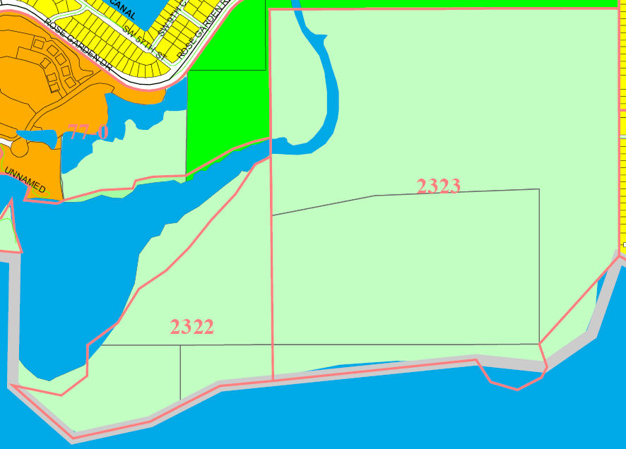 street and canal level map of Cape Coral Unit 2322, 2323