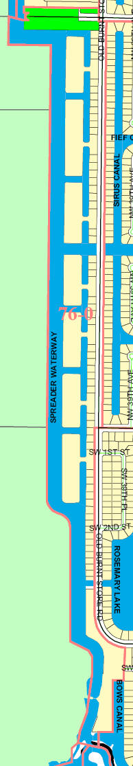 street and canal level map of Cape Coral unit 76